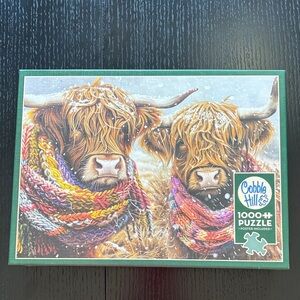 Cobb Hill “Brrr!” Highland Cows with scarves 1000 piece puzzle